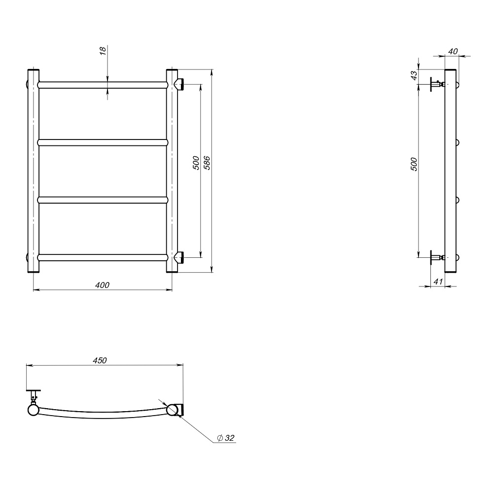 Полотенцесушитель Приоритет ПМ 1 50х60х40